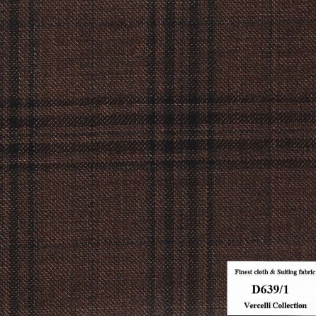 D639/1 Vercelli CXM - Vải Suit 95% Wool - Nâu Caro